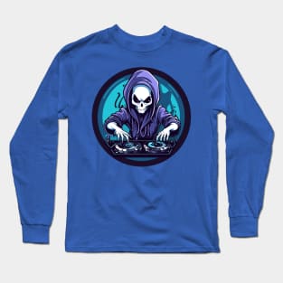 Cool Dj Grim Reaper Long Sleeve T-Shirt